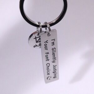 Hibetek Key Chain gift Graphic Web Designer Oh Crop I'm Silently Judging Font‎
